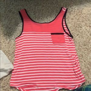pink striped tank top